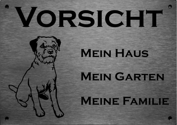 ld Border Terrier VORSICHT Mein Haus mein Garten meine Familie